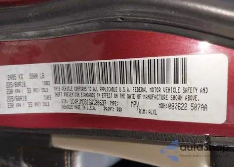 2016 Jeep Cherokee Limited z USA, uszkodzony, nr VIN 1C4PJMDS1GW120637